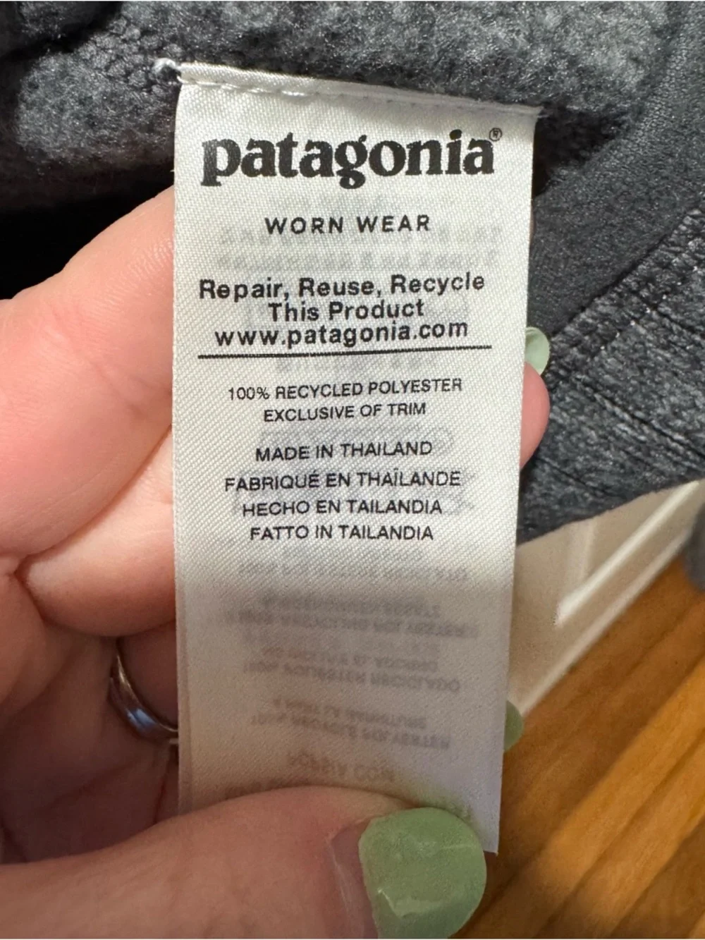 Patagonia Gray Fleece Sweater 1/4-Zip Size XXL. New with tags - Picture 5 of 6